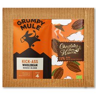 Grumpy Mule BIO dárkový balíček zrnkové kávy Arabica 200g a hořké čokolády 72% 100g