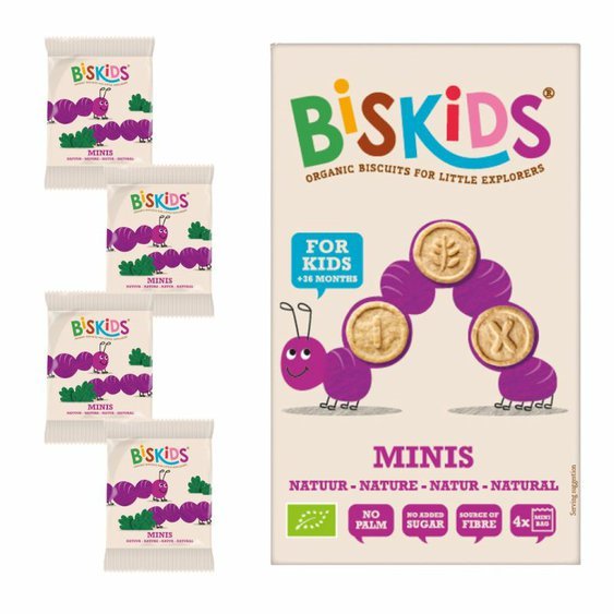 BISkids BIO dětské celozrnné mini sušenky Natural bez přidaného cukru 120g
