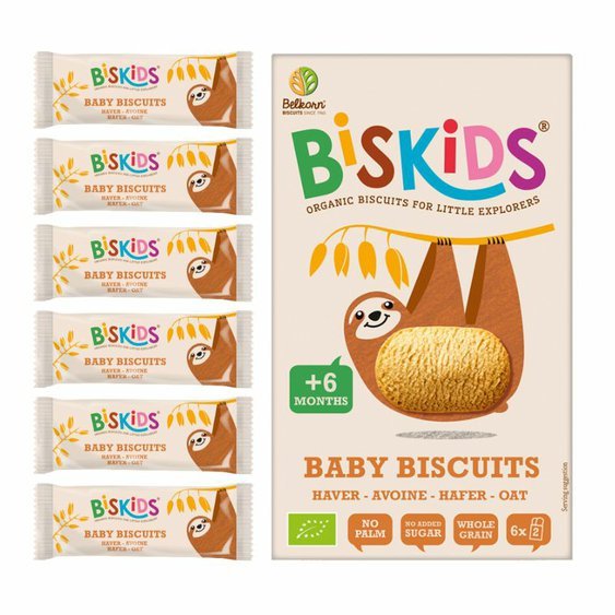 BISkids BIO dětské celozrnné ovesné sušenky bez přidaného cukru 6M+ 120g