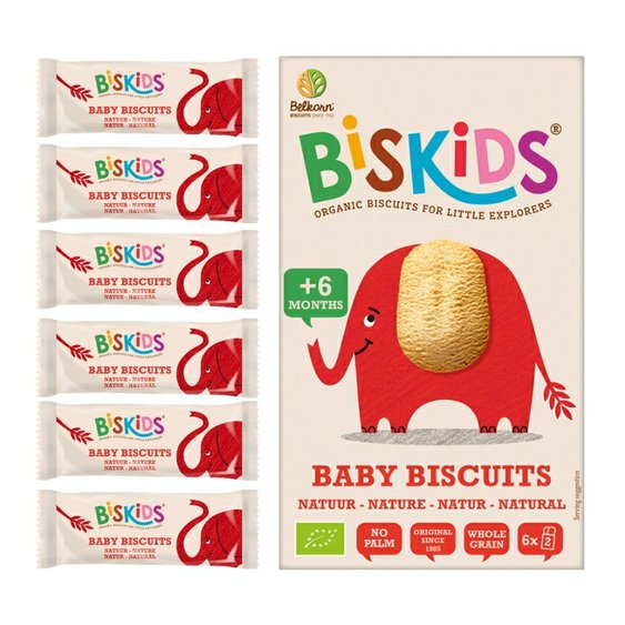 BISkids BIO dětské celozrnné sušenky Natural 6M+ 120g