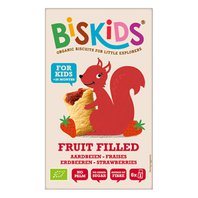 BISkids BIO měkké dětské sušenky s jahodovým pyré bez přidaného cukru 33% ovoce 120g