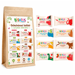 Biskids BIO ochutnávkový balíček sušenek pro děti 6M – 36M+ - mix 8 příchutí