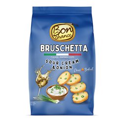 Bon Chance Bruschetta pečené chlebové chipsy zakysaná smetana a jarní cibulka 70g
