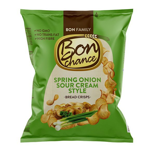Bon Chance chlebové chipsy s jarní cibulkou a zakysanou smetanou 60g