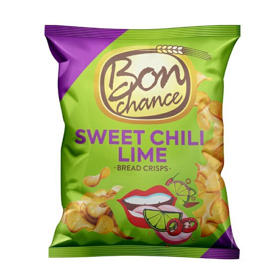 Bon Chance chlebové chipsy sweet chilli a limetka 120g