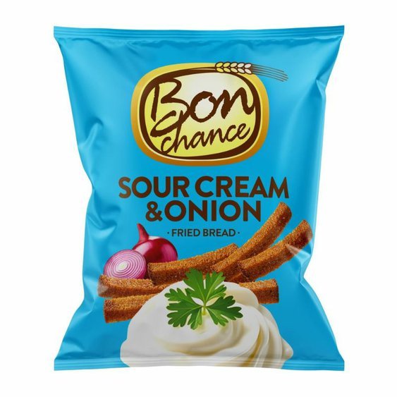 Bon Chance smažené chlebové tyčinky zakysaná smetana & jarní cibulka 150g