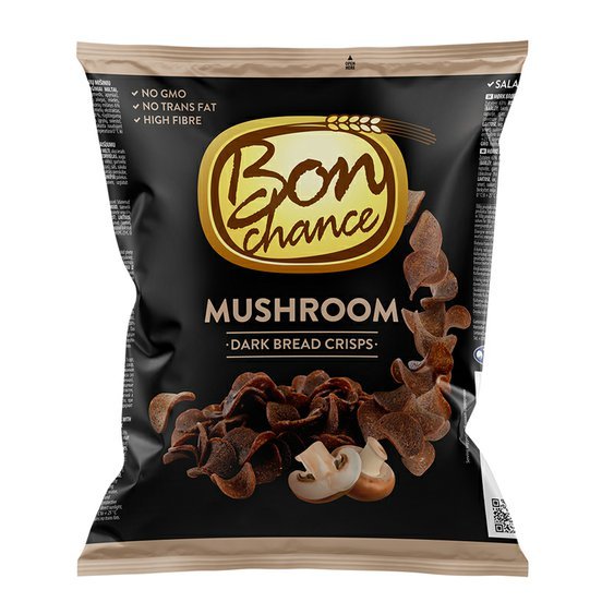 Bon Chance žitno-pšeničné chlebové chipsy s houbami 120g