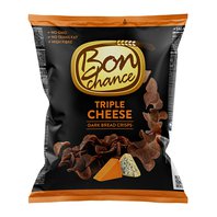 Bon Chance tmavé chlebové chipsy se třemi druhy sýrů 120g