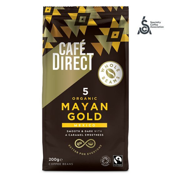 Cafédirect BIO Mayan Gold Mexiko SCA 82 zrnková káva 200g