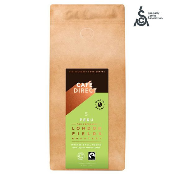 Cafédirect Peru Reserve SCA 82 zrnková káva s tóny pistácií a čokolády 1kg. 100% Arabika.