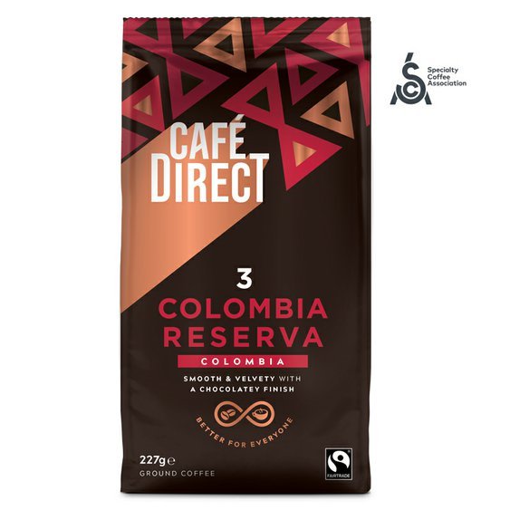 Cafédirect Colombia Reserva SCA 82 mletá káva 227g. Gurmet káva. Fairtrade.