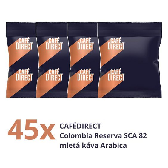 Cafédirect Colombia Reserva SCA 82 mletá káva Arabica 45 x 60g. Porcované fairtrade kávy.