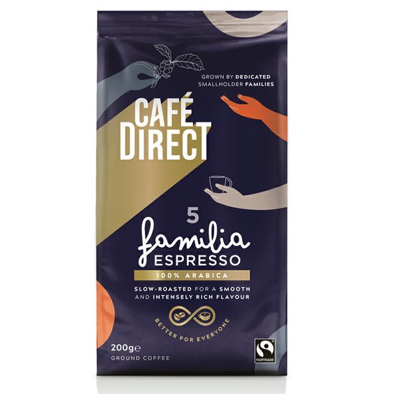 Cafédirect Familia Espresso mletá káva 200g. 100% Arabika. Fairtrade