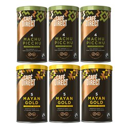 Výhodný balíček Cafédirect Machu Picchu a Smooth Roast instantní kávy 6x100g. Fairtrade.