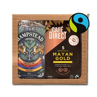 Cafédirect dárkový balíček Mayan Gold zrnková káva 227g a selekce černých čajů 20ks