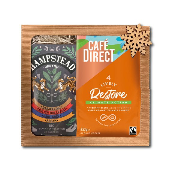 Cafédirect dárkový balíček Lively mletá káva 227g a selekce černých čajů 20ks