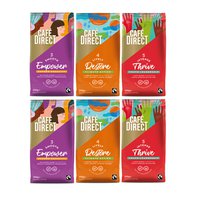 Výhodný balíček Cafédirect Arabica, Lively a Intense mletá káva 6 x 200g