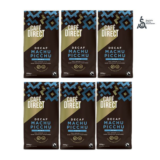 Cafédirect výhodný balíček Arabica Machu Picchu mletá káva bez kofeinu. Gurmet kávy.