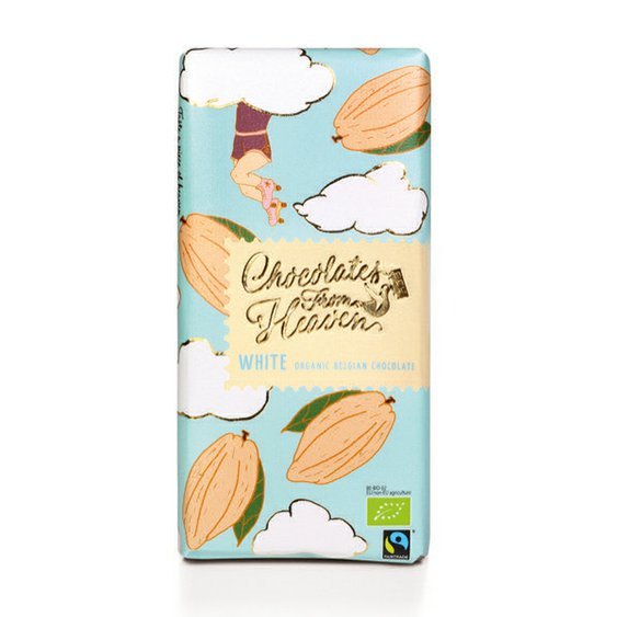 Chocolates From Heaven BIO bílá čokoláda 32% 100g. Fairtrade belgická čokoláda.