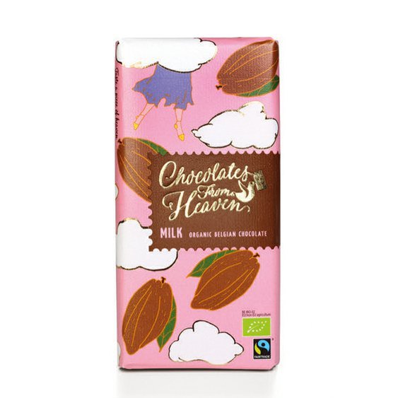 Chocolates From Heaven BIO mléčná čokoláda 37% 100g. Fairtrade belgická čokoláda.