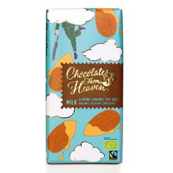 Chocolates From Heaven BIO mléčná čokoláda s mandlemi a mořskou solí 37% 100g