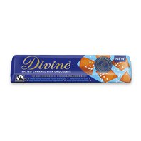 Divine mléčná čokoládová tyčinka se slaným karamelem 26% 35g