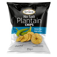 Grace bezlepkové chipsy ze zelených banánů plantain nesolené 85g
