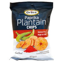 Grace bezlepkové chipsy ze zelených banánů plantain paprikové 85g