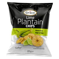 Grace bezlepkové chipsy ze zelených banánů plantain s limetkou 85g