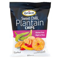 Grace bezlepkové chipsy ze zelených banánů plantain sweet chilli 85g