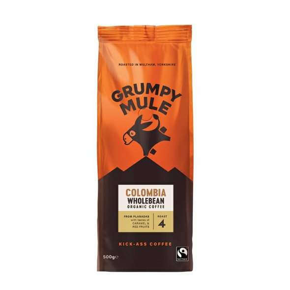 Grumpy Mule BIO Colombia SCA 84+ zrnková káva Arabica 500g