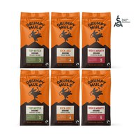 Grumpy Mule výhodný balíček Arabica mleté kávy SCA 82+ 6 x 200g. Výběrové kávy.