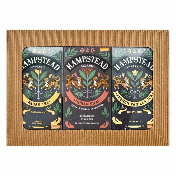 Hampstead Tea BIO dárkový balíček černých čajů SPECIÁL 3 x 20ks