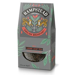 Hampstead Tea London BIO English Breakfast sypaný černý čaj 100g. Silný černý čaj.