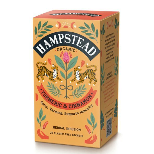 Hampsteadt Tea London BIO bylinný čaj kurkuma a skořice 20ks