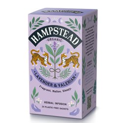 Hampstead Tea London BIO bylinný čaj s levandulí 20ks. Uklidňující čaj bez kofeinu.