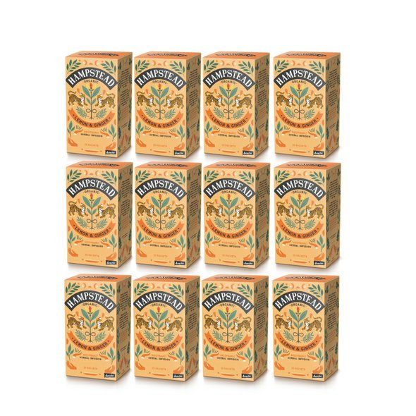 Hampstead Tea London BIO citronový čaj se zázvorem 12x20ks. Výhodné balení.