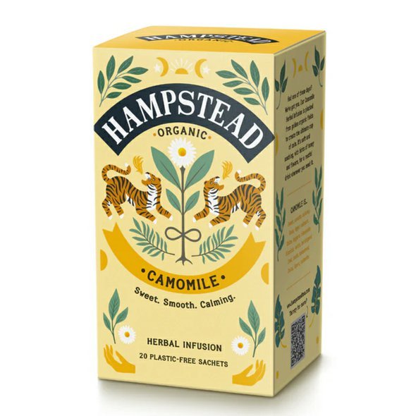 Hampstead Tea London BIO heřmánkový čaj 20ks. Protizánětlivý čaj bez kofeinu.