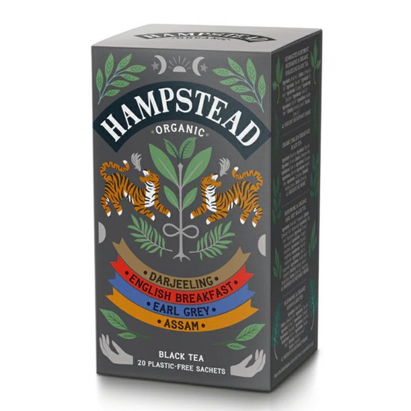 Hampstead Tea London BIO selekce černých čajů 20ks. Kvalitní černý indický čaj.