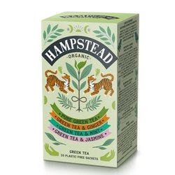 Hampstead Tea London BIO selekce zelených čajů 20ks. Kvalitní zelený indický čaj.