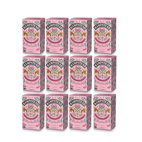 Hampstead Tea London BIO šípkový čaj s ibiškem 12x20ks. Výhodné balení.