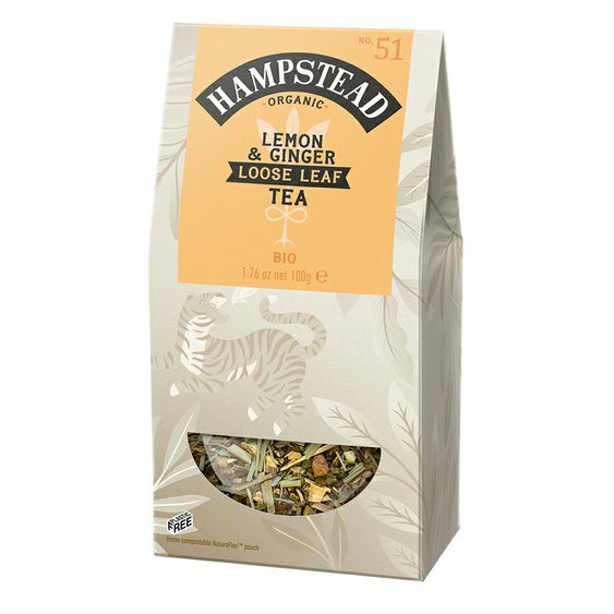 Hampstead Tea London BIO sypaná bylinná směs se zázvorem a citronem 100g