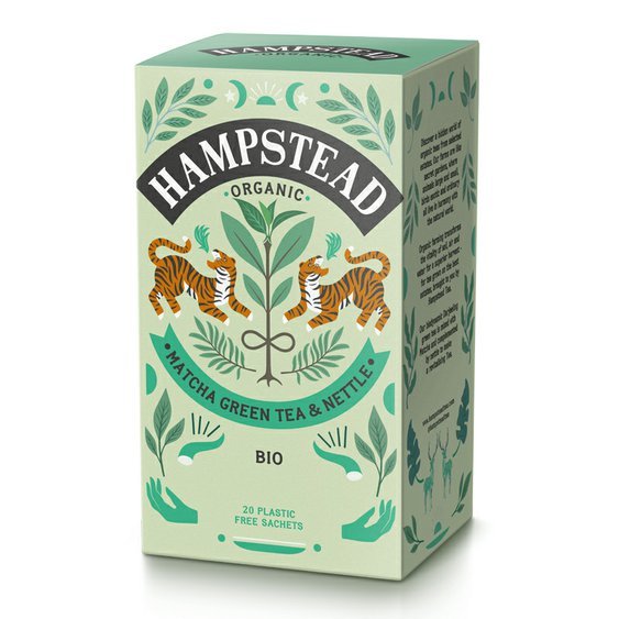 Hampstead Tea London BIO zelený čaj Matcha a kopřiva 20ks