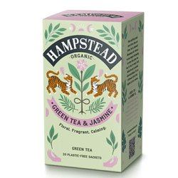 Hampstead Tea London BIO zelený čaj s jasmínem a bergamotem 20ks. Indický detoxikační čaj.