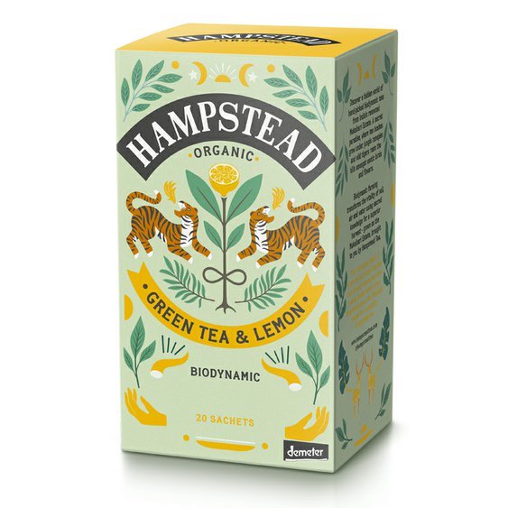 Hampstead Tea London BIO zelený čaj s limetkou a citrónovou trávou 20ks