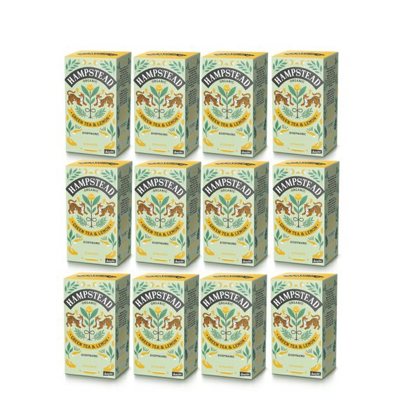 Hampstead Tea London BIO zelený čaj s limetkou 12x20ks. Výhodné balení.