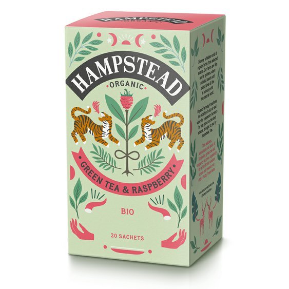 Hampstead Tea BIO zelený čaj s malinami 20ks