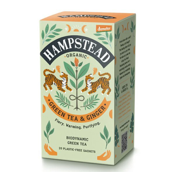 Hampstead Tea BIO zelený čaj se zázvorem a citronovou trávou 20ks