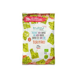 Kulau BIO Nori Snack mořské řasy s Teriyaki 4g. Zdravá svačina, zdroj minerálů a vitamínů.
