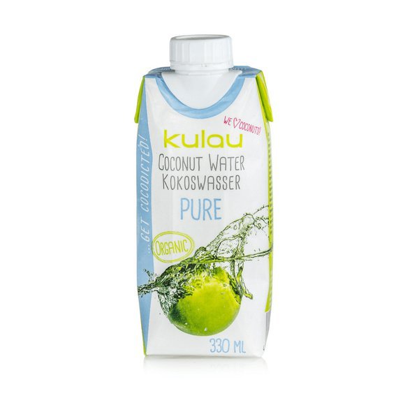Kulau BIO kokosová voda PURE 330ml. Přírodní isotonický nápoj. Pouze 12kcal/100ml.